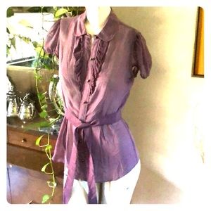 Purple Ruffled Women's Top